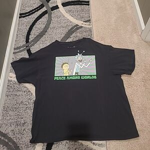 Rick And Morty Peace Among Worlds Black T-Shirt Size Adult xl  Adult Swim